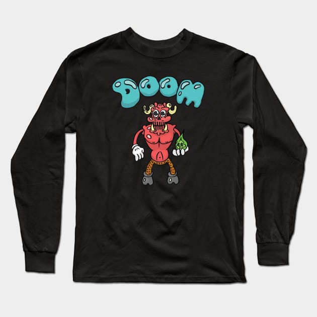 Doom Cartoon: Baron of Hell Long Sleeve T-Shirt by RockNRowe